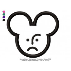 Mickey Mouse Sad Applique Embroidery Design